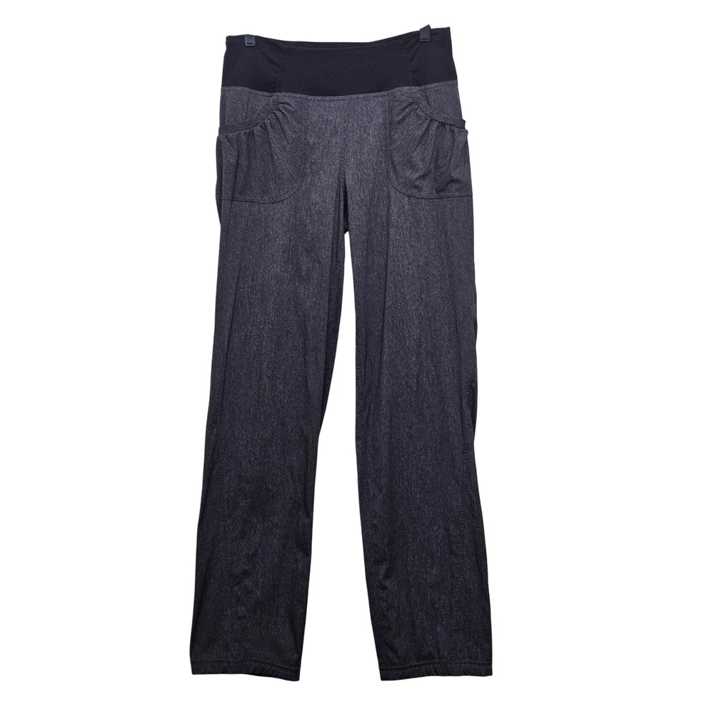Prana Yoga Pants Womens M Gray Heathered Wide Leg Pleated Active Loungewear